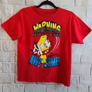 Spongebob Squarepants Red Karate Black Belt Graphic Tee Boys Large